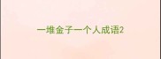 一堆金子一个人成语