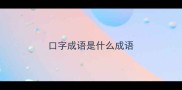 口字成语是什么成语