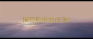 描写风俗的成语