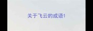 关于飞云的成语