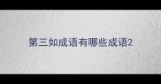 第三如成语有哪些成语