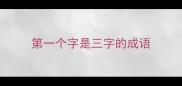 第一个字是三字的成语