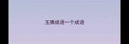 玉猜成语一个成语