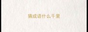 猜成语什么千里