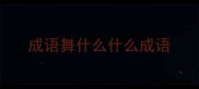 成语舞什么什么成语