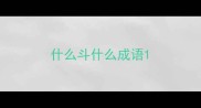 什么斗什么成语