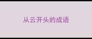 从云开头的成语