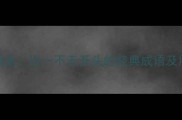 七字成语全以一不无开头的经典成语及用法指南