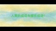 人黄的成语有哪些成语