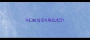 带囗的成语有哪些成语