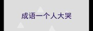 成语一个人大哭