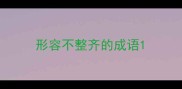 形容不整齐的成语