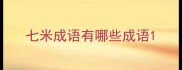 七米成语有哪些成语