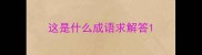 这是什么成语求解答