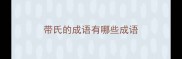 带氏的成语有哪些成语