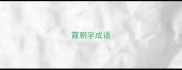 霞朝字成语