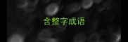 含整字成语