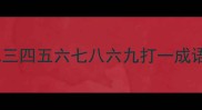 二三四五六七八六九打一成语