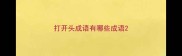 打开头成语有哪些成语