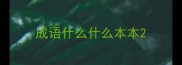 成语什么什么本本