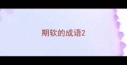 期软的成语