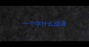 一个字什么成语