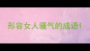 形容女人骚气的成语