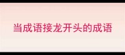 当成语接龙开头的成语