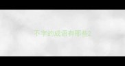 不字的成语有那些