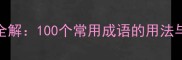 成语搭配技巧与意思全解100个常用成语的用法与释义附学习指南