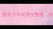 六字成语大全及用法常见六字成语全整理附学习技巧与实战案例