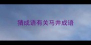 猜成语有关马井成语