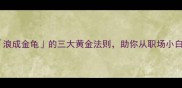 职场逆袭必看浪成金龟的三大黄金法则助你从职场小白秒变六边形战士