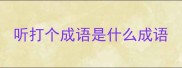 听打个成语是什么成语