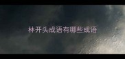 林开头成语有哪些成语