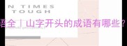 100个常用成语全山字开头的成语有哪些附用法和例句