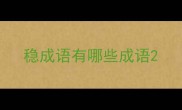 稳成语有哪些成语