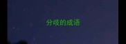 分歧的成语