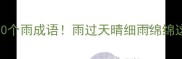 小学必背的10个雨成语雨过天晴细雨绵绵这样用超有文化感
