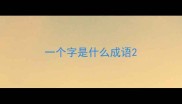 一个字是什么成语