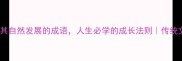10个任其自然发展的成语人生必学的成长法则传统文化智慧