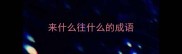 来什么往什么的成语