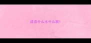 成语什么水什么薪