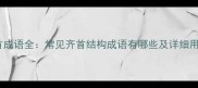 齐首成语全常见齐首结构成语有哪些及详细用法