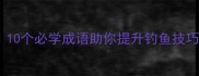 垂钓的成语大全10个必学成语助你提升钓鱼技巧附教学视频