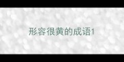 形容很黄的成语