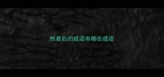 然最后的成语有哪些成语