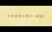 大李老李小李打一成语