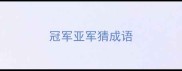 冠军亚军猜成语