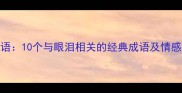 哭中的成语10个与眼泪相关的经典成语及情感教育指南